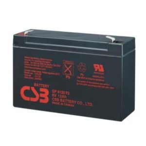 Olovená batéria GP 6120 F2, 6V/12Ah, 151x50x94 mm (dĺžka x šírka x výška)